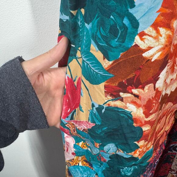 Chico's Dress Women 4 NWT Very Cherry Balloon Hem Tapestry Floral Pocket Modest - Picture 7 of 8